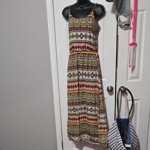 Bobbie Brooks Multicolor Patterned Midi Dress